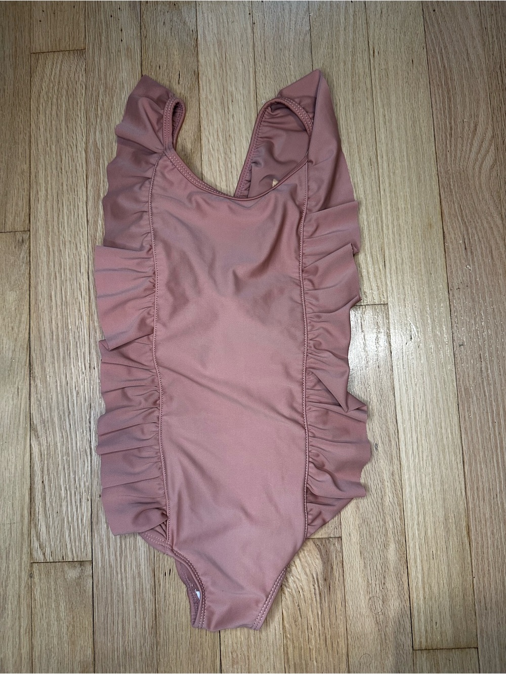 Hux baby Size: 8 Mauve/Brown Ruffle One-Piece Swimsuit